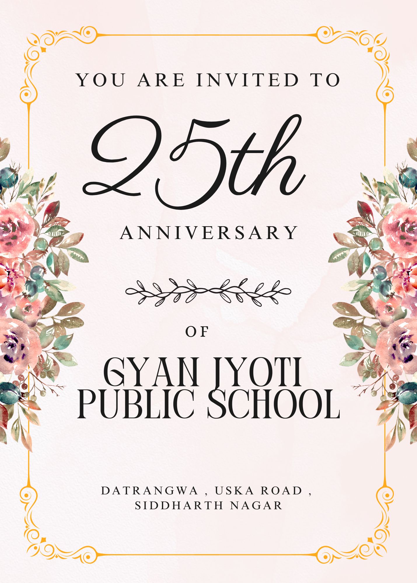 GJPS 25th Silver Jubilee Invitation